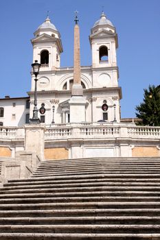 Spanish Steps and church of Trinita dei Monti in Rome Italy 