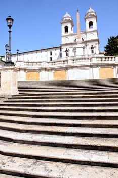 Spanish Steps and church of Trinita dei Monti in Rome Italy 