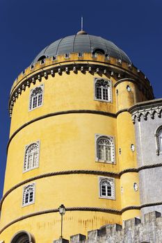 Detail of Pena palace, in the village of Sintra, Portugal