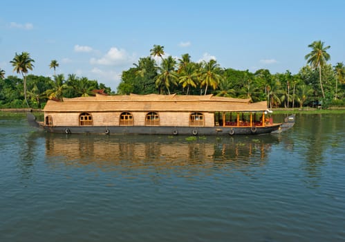 Houseboat on Kerala backwaters. Kerala, India