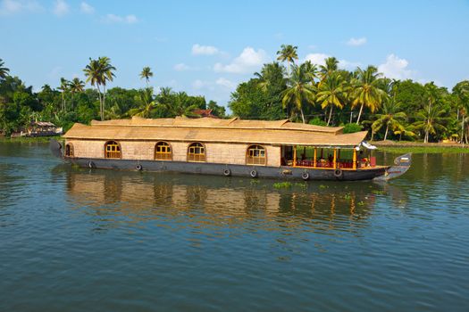 Houseboat on Kerala backwaters. Kerala, India