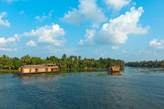 Houseboat on Kerala backwaters. Kerala, India