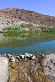 The clear waters of Rogers Spring in the hot desert of Nevada.