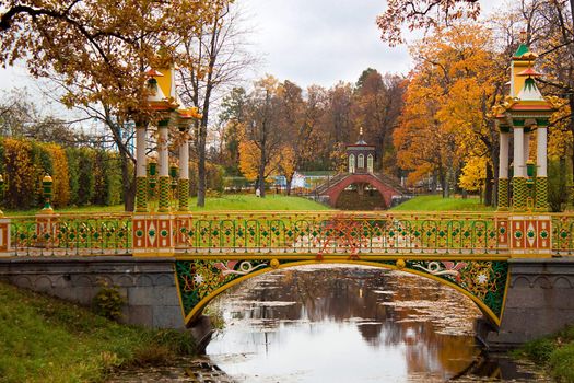 Bridge across canal in Tsarskoe Selo (Pushkin) Saint-Petersburg,Russia