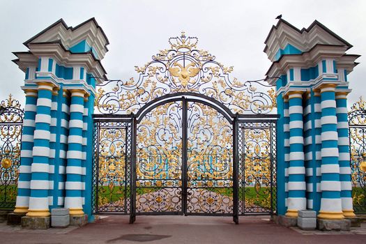 The Golden Gate in Pushkin (Tsarskoye Selo). St. Petersburg, Russia.