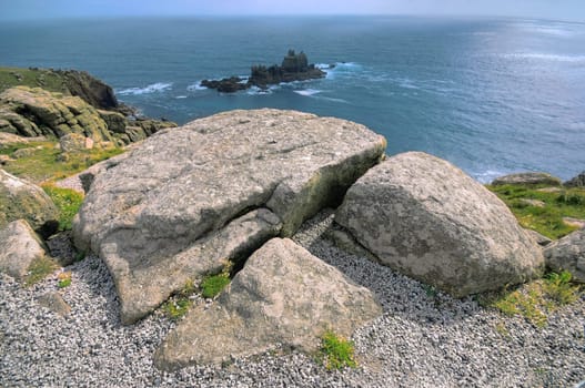 Beautiful coastal landscape in Land's End, UK 
