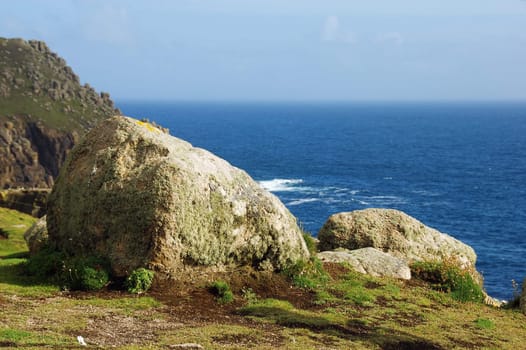 Beautiful coastal landscape in Land's End, UK 
