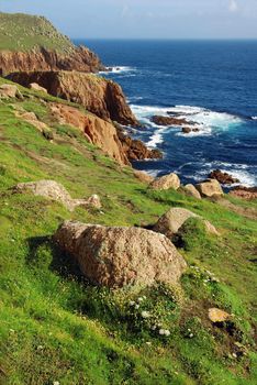 Beautiful coastal landscape in Land's End, UK