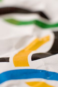 The Olympic Games flag detail photo, shallow depth of view