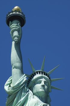 Statue of Liberty on Liberty Island in New York City, detail photo