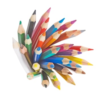 Group of colored pencils 