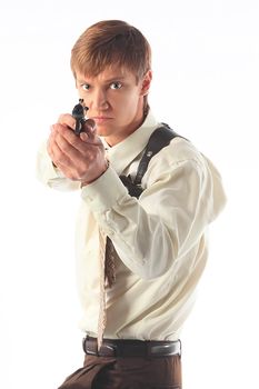 The young man with a pistol