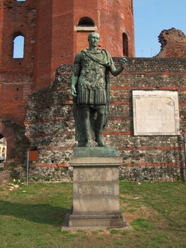 Julius Caesar monument at Palatine towers in Turin, Italy