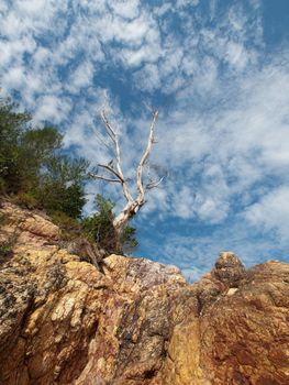 Dramatic beach landscape in Rawa island in Malaysia