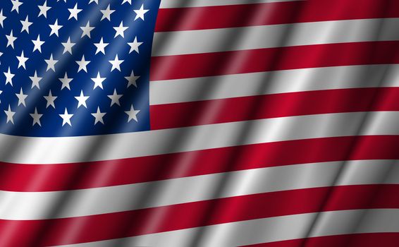 USA Stars and Stripes Flying American Flag Illustration