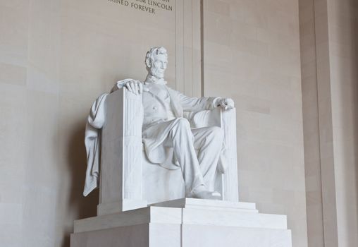 Abraham Lincoln statue in the Lincoln Memorial in Washington DC 
