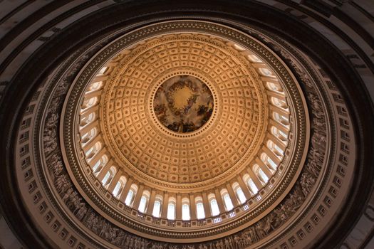 The dome inside of US Capitol in Washington DC 