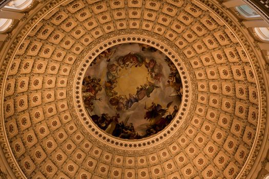 The dome inside of US Capitol in Washington DC 