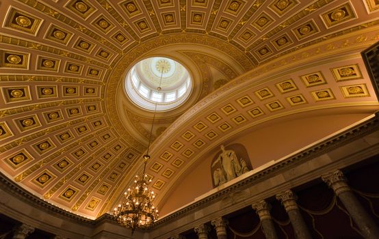 The dome inside of US Capitol in Washington DC 