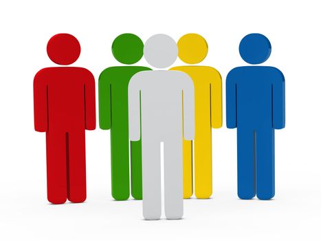 3d colorful team with a with leadership