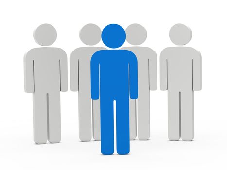 3d man leadership blue stand in series