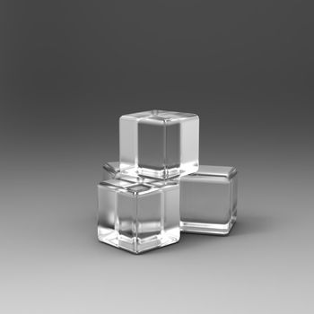 Ice cubes on studio table