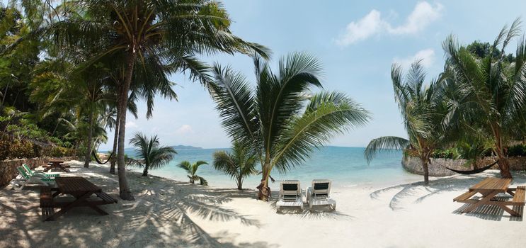 Panoramic  scenic view  of a private beach in Malaysia
