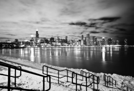 Chicago Downtown City  Night Photography