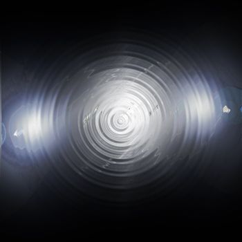 chrome spiral on shiny metal background surface