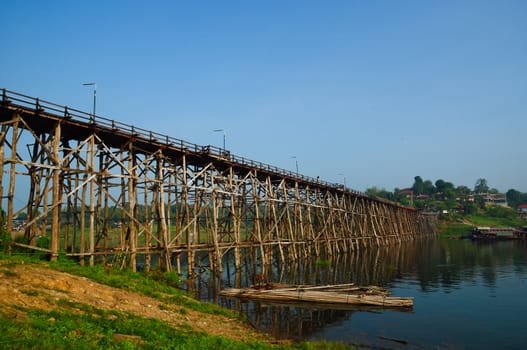 Wooden bridge in thailand