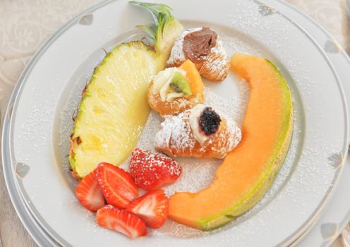 A dish of traditional organic vegetarian fruits