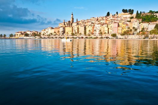 Menton Provence village water reflection