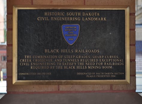 Deadwood black hills railroads sign