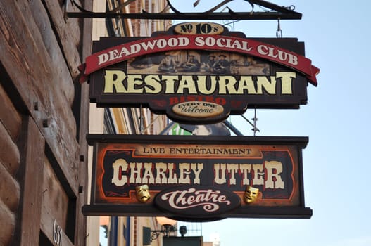 Deadwood social club sign