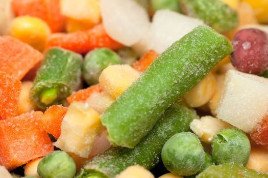 Background with colorful frozen vegetables