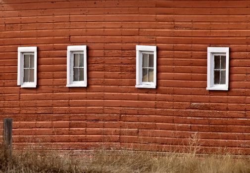 Old Red Barn with windows