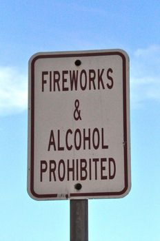 Fireworks and alcohol prohibited
