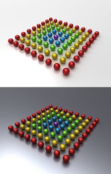 Color balls rainbow (on studio table)