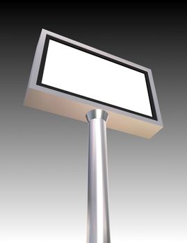 Bottom view of a billboard lcd display with a blank space.