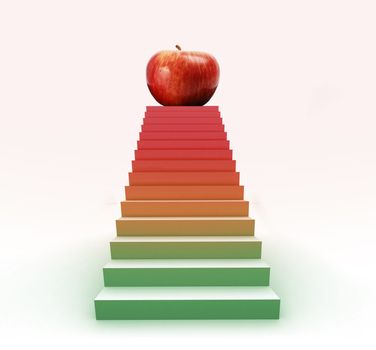 Multicolored 3D Love Staircase illustration.