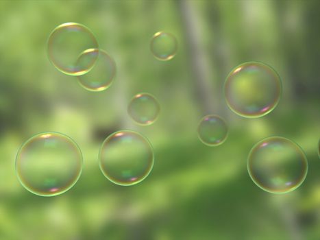 Soap bubbles on blur background wallpaper