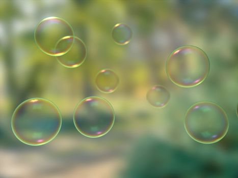 Soap bubbles on blur background wallpaper