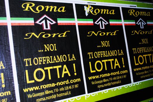 Neo-fascist posters in Rome (2010).