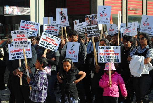 Tamils protest against Sri Lankan government in Oslo, Norway (2010).