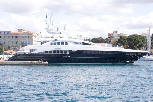 Luxury yacht anchored in the port of Zadar