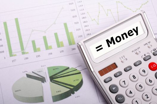 money word on calculator showing financial investment banking or savings concept