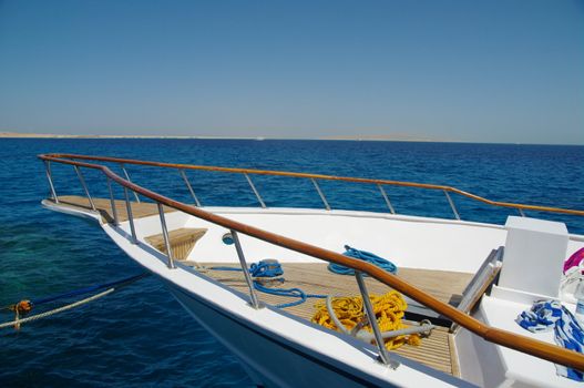 anchor rope on a boat in the red sea