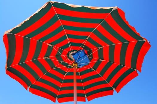 sunshade at the beach on a very sunny day