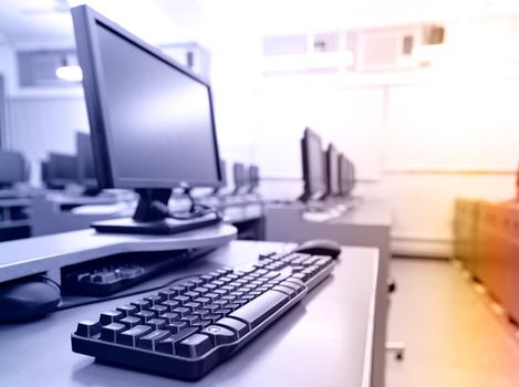 workplace room with computers