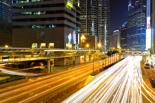 traffic in city at night